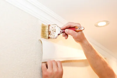 Pose de papier peint à la Croix-Blanche — revêtements muraux et toiles de verre